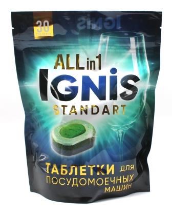 Таблетки для посудомоечных машин Ignis Standart All in 1 (30 табл. в дойпаке) - фото 120361