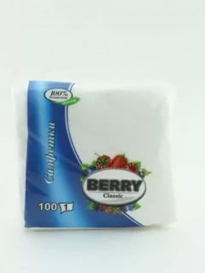 Салфетки Berry 100 % целлюлоза белая 150листов /30 шт 0400550 - фото 120794