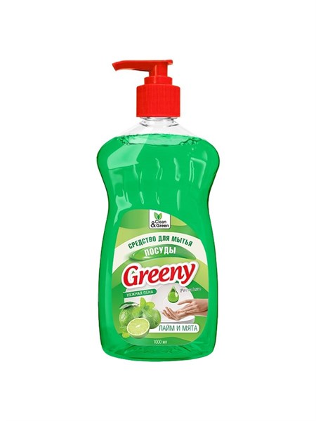 Средство для мытья посуды "Greeny" Light 1000 мл. Алоэ вера Clean&Green CG8156 388306 - фото 121315