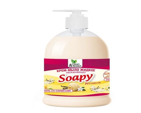 Крем-мыло жидкое "Soapy" 500 мл. ваниль со сливками увлажняющее с дозатором Clean&Green CG8111 370253 - фото 121347