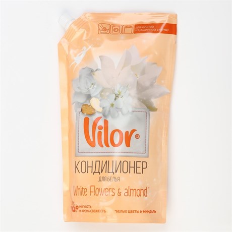 VILOR кондиционер для белья, Миндаль и белые цветы, 1000мл (флакон)/10 - фото 122660