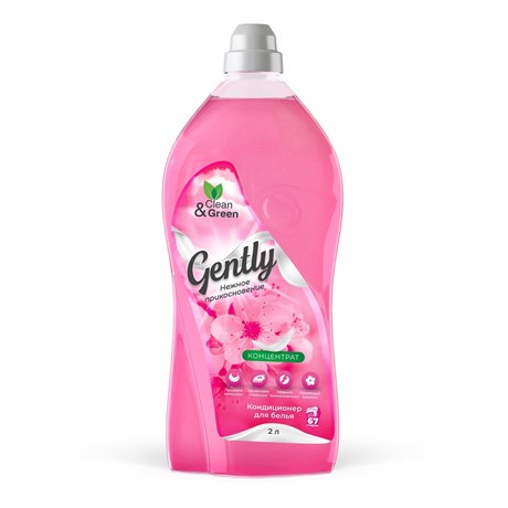 Кондиционер для белья Gently 2л "Нежное прикосновение" (концентрат,розовый), Clean&Green CG8276 - фото 122665