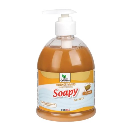 Жидкое мыло "Soapy" хозяйственное с дозатором 1000 мл. Clean&Green CG8097 - фото 125169