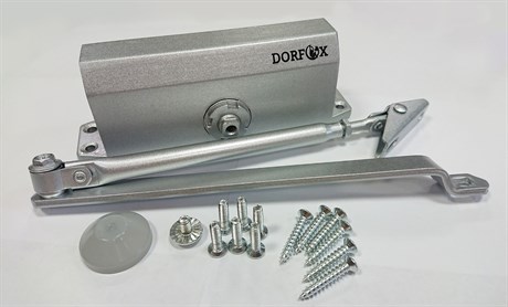 Доводчик DORFOX-90 (50-120кг) серебро Дорфокс 6707 - фото 34396