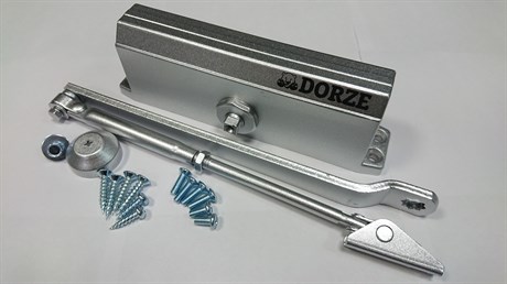 Доводчик DORZE-150 (80-150кг) серебро усиленный рычаг Дорзе - фото 34399