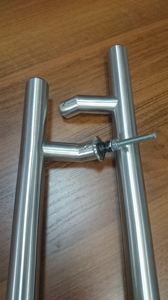 Ручка скоба с откосами поручень нержавеющая сталь L=1000 мм (2 кронштейна 800 мм) - фото 37300