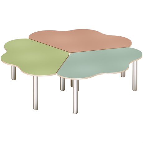 Стол «Ромашка» (3 части) на регулируемых ножках (пастельные цвета) - фото 38630