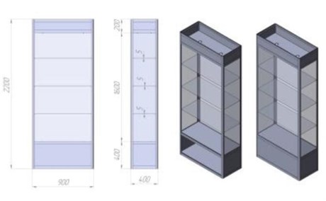 Витрина стеклянная ВА№1Ш 117646 - фото 39166