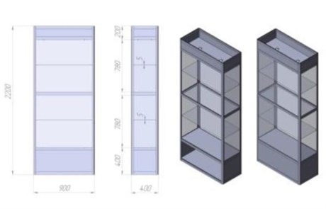 Витрина стеклянная ВА№2Ш 118638 - фото 39167