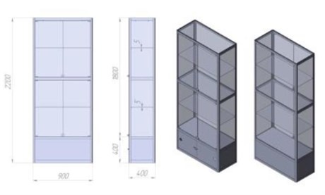Витрина стеклянная ВА№2Д 117650 - фото 39170