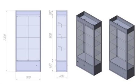 Витрина стеклянная ВА№1ШД 117648 - фото 39171