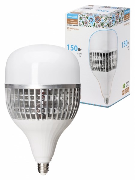 Лампа светодиодная 150 Вт Т-150-230 В-6500 К–E27 (170x295 мм) НАРОДНАЯ - фото 45729