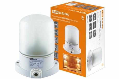 Свет-к НПБ400 для сауны настенно-потолочный белый. IP54. 60 Вт ТДМ - фото 45832