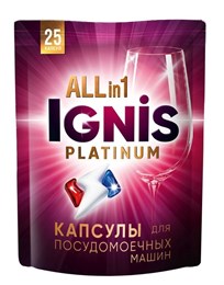 Капсулы для посудомоечных машин Ignis Platinum All in 1 в дойпаке 25шт.
