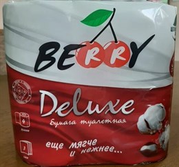 Т/бумага "Berry Delux" 3сл.100% цел-за, 8 рул розовая/9