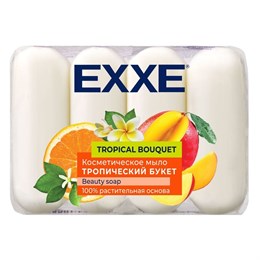 EXXE Косметическое мыло 4*70г (БЕЛОЕ) ЭКОПАК "Тропический букет" 7352