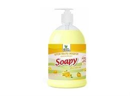 Крем-мыло жидкое "Soapy" 500 мл бисквит увлажняющее с дозатором, Clean&Green /6