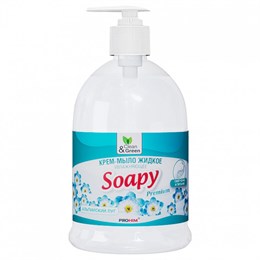 Крем-мыло жидкое "Soapy" 500 мл. Альпийский луг увлажняющее с дозатором Clean&Green /6