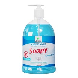 Жидкое мыло "Soapy" 1000мл антибактериальное с дозатором Clean&Green /6