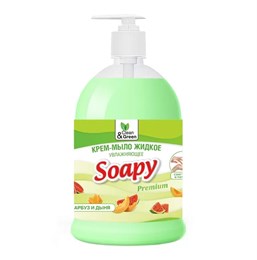 Крем-мыло жидкое "Soapy" 1000 мл. арбуз и дыня увлажняющее с дозатором Clean&Green CG8117