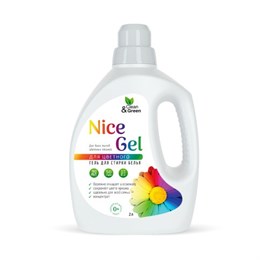 Гель для стирки "Nice Gel" 2л для цветных тканей (концентрат) (ПЭНД) Clean&Green 433247