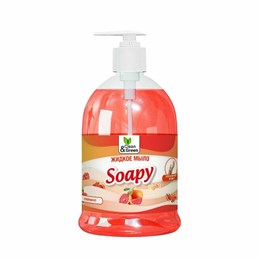 Жидкое мыло "Soapy" 500мл эконом "Грейпфрут" с дозатором Clean&Green CG8243