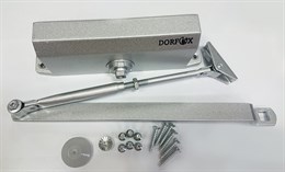 Доводчик дверной с фиксацией двери в открытом положении 90° (Hold Open) DORFOX-150 (80-160кг) серебро Дорфокс 5790