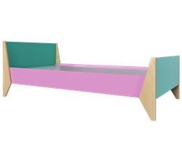 Кровать детская Кубики одноярусная ЛДСП Аква