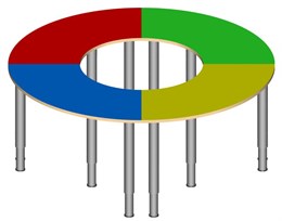 Стол "Кольцо" на регулируемых ножках. 119062