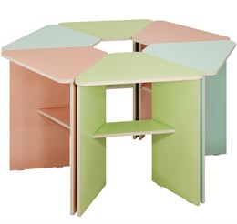 Стол детский (6 частей) (пастельные цвета)