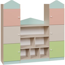 Стеллаж «Светофор» 1640х420х1600 мм (пастельные цвета) 123696