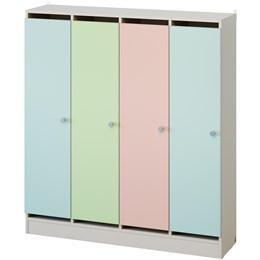 Шкаф для одежды на цоколе (4 места) (пастельные цвета)
