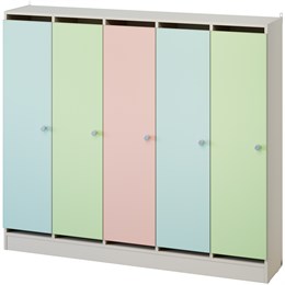 Шкаф для одежды на цоколе (5 места) (пастельные цвета)