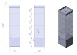 Витрина стеклянная ВБ№2-500-4 123133