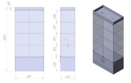 Витрина стеклянная ВБ№2-900-3-1 119054