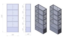 Витрина стеклянная ВА№3Д 123137