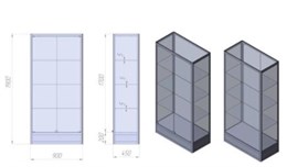 Витрина стеклянная ВА№1Д-О (офисная) 117647