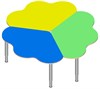 Стол «Ромашка» (3 части) на регулируемых ножках. (в цвете) - фото 38603