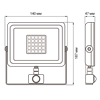 Прожектор светодиодный PFL-SC-30w SENSOR 1123822902 - фото 42692